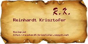 Reinhardt Krisztofer névjegykártya